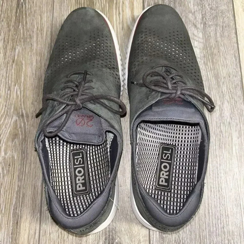 Cole Haan 2.ZeroGrand Laser Wingtip Oxford Gray Shoes C26036 Mens US Size 11.5